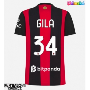 AC Milan Mario Gila #34 Dámské Domácí Dres 2026-27 Krátký Rukáv AC Milan Mario Gila #34 Dámské Domácí Dres 2026-27 Krátký Rukáv